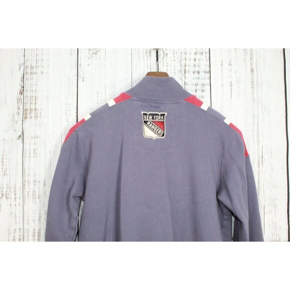 Old Time Hockey NHL NY Rangers Blue Red Full Zip Jacket Cotton Size L - Picture 8 of 14